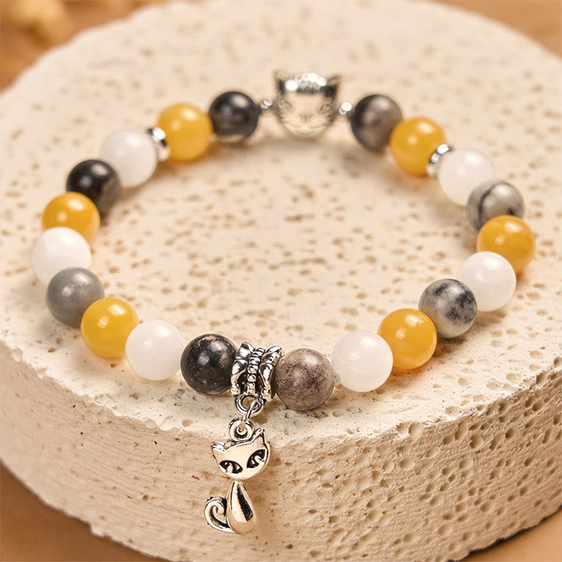 Pulsera curativa con Buddha Stones y gato calicó - image 2