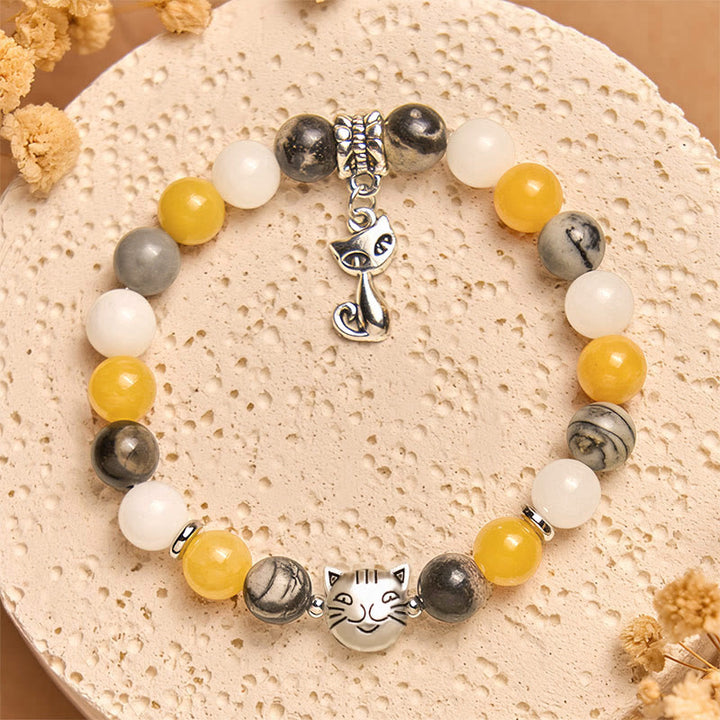 Pulsera curativa con Buddha Stones y gato calicó - image 4