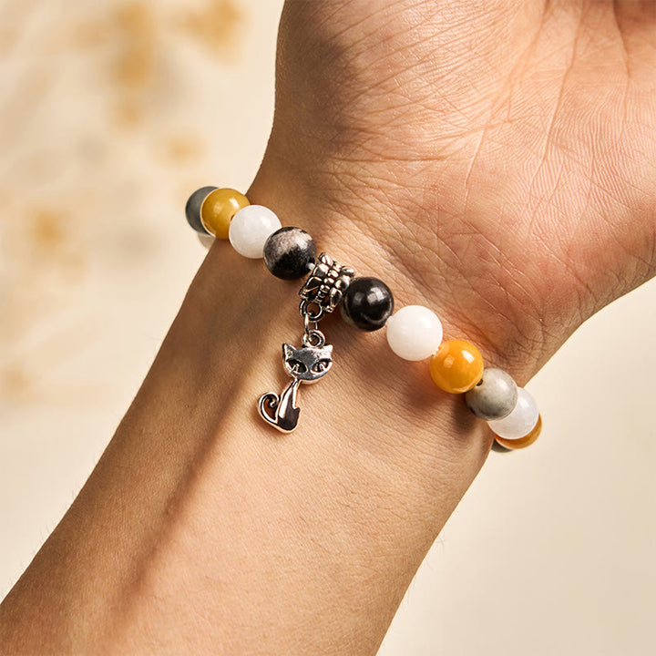 Pulsera curativa con Buddha Stones y gato calicó - image 3