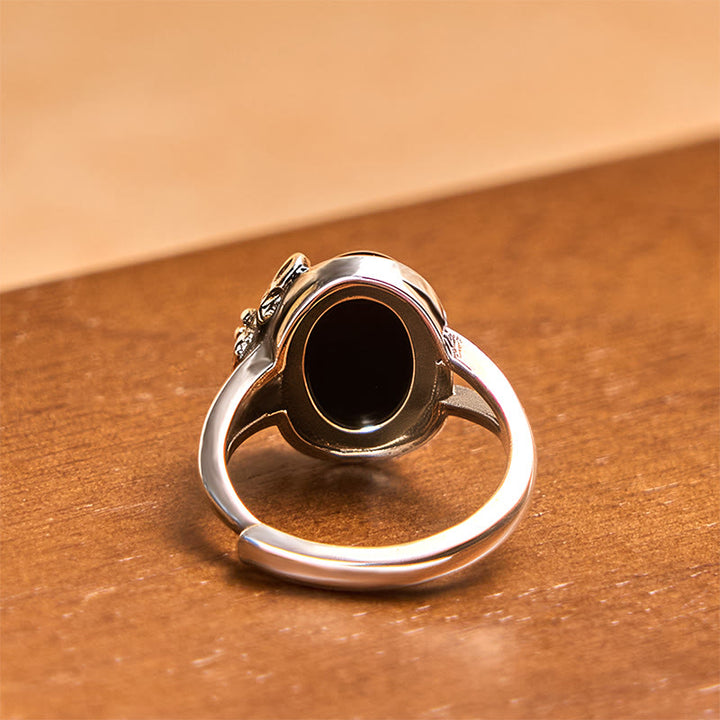 Anillo ajustable de autocuidado con flor de rosa de cobre y Buddha Stones - image 3