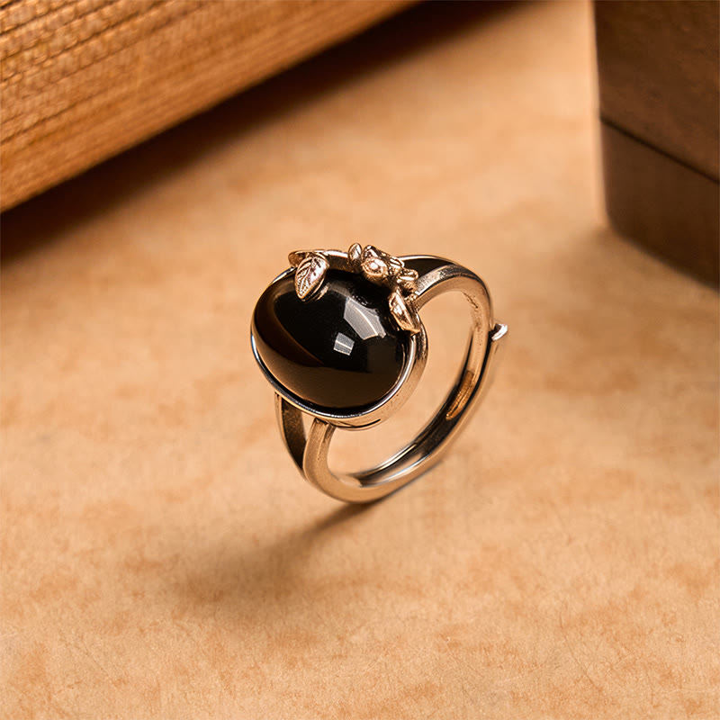 Anillo ajustable de autocuidado con flor de rosa de cobre y Buddha Stones - Rosa de cobre - image 0