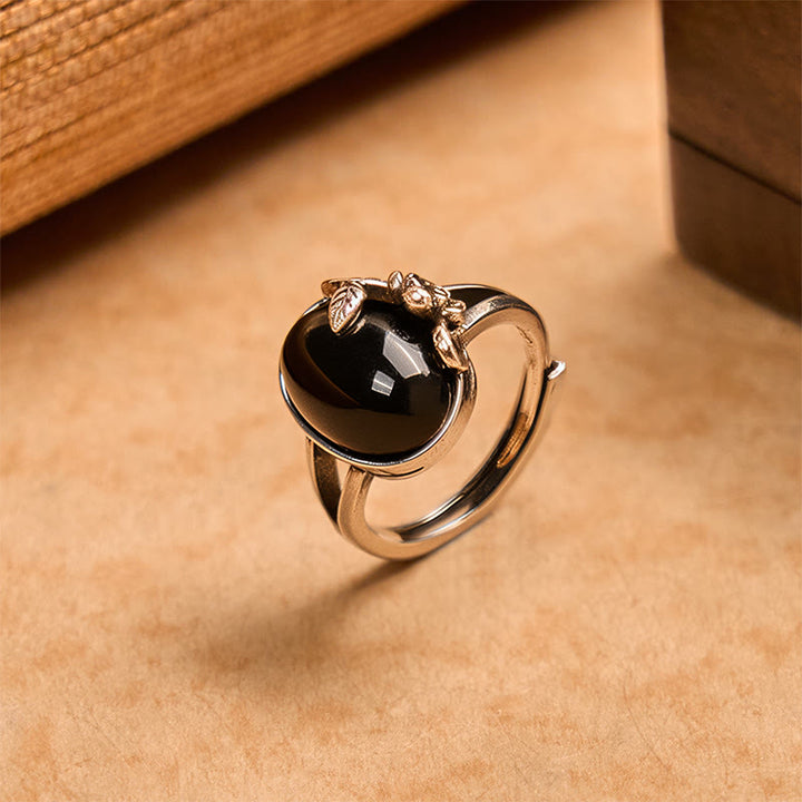 Anillo ajustable de autocuidado con flor de rosa de cobre y Buddha Stones - Rosa de cobre - image 0