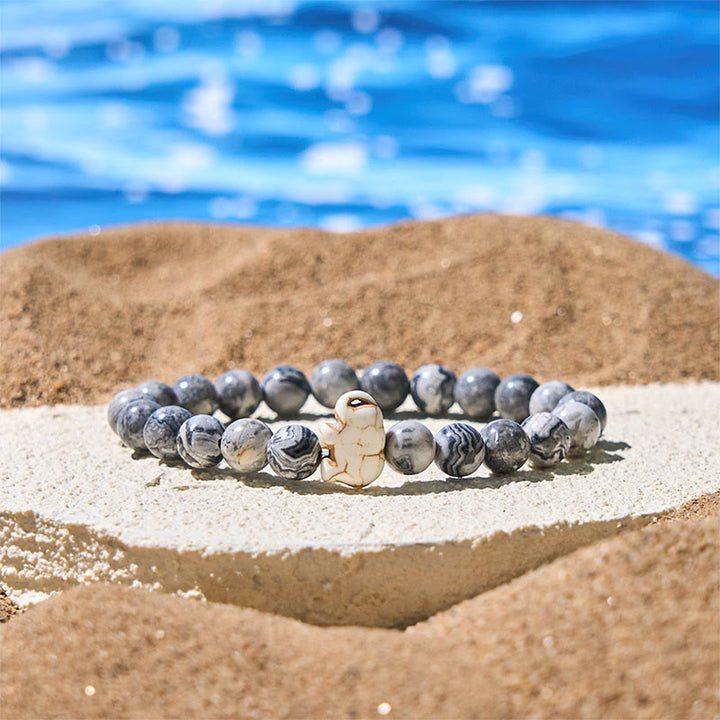 Pulsera de elefante de fuerza espiritual con Buddha Stones y varias piedras naturales - Jaspe gris (circunferencia de la muñeca: 15-18 cm) - image 21