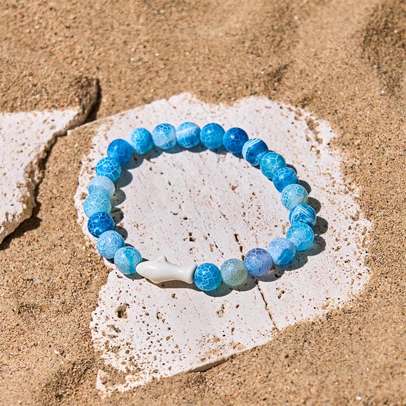 Pulsera de la sabiduría del tiburón con piedra de ágata natural de Buddha Stones Stones - image 6