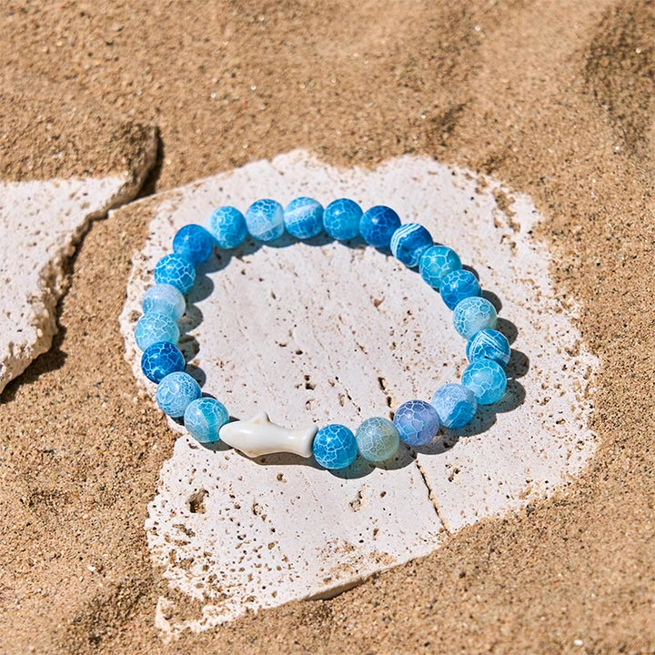 Pulsera de la sabiduría del tiburón con piedra de ágata natural de Buddha Stones Stones - image 6