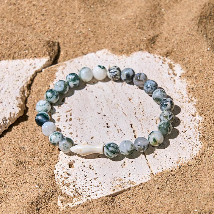 Pulsera de la sabiduría del tiburón con piedra de ágata natural de Buddha Stones Stones - image 12