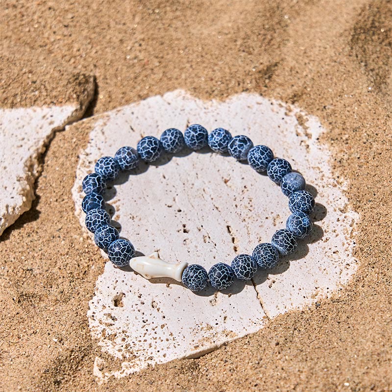 Pulsera de la sabiduría del tiburón con piedra de ágata natural de Buddha Stones Stones - image 8