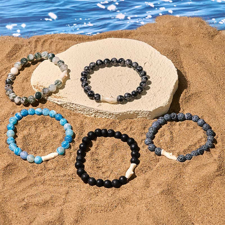 Pulsera de la sabiduría del tiburón con piedra de ágata natural de Buddha Stones Stones - image 19