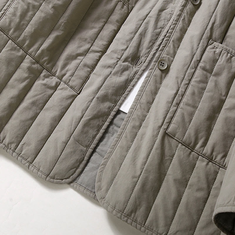 Chaqueta con capucha de algodón de manga larga para mujer, con diseño de Buddha Stones y acolchado de cordón, y bolsillo - image 13
