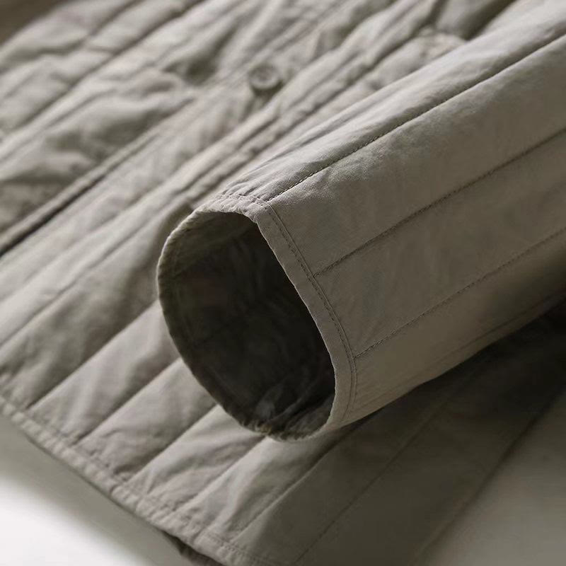 Chaqueta con capucha de algodón de manga larga para mujer, con diseño de Buddha Stones y acolchado de cordón, y bolsillo - image 9