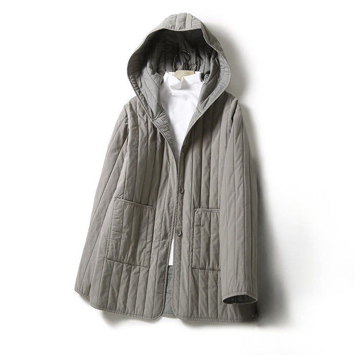 Chaqueta con capucha de algodón de manga larga para mujer, con diseño de Buddha Stones y acolchado de cordón, y bolsillo - Gris oscuro - US8-10，UK/AU12-14，EU40-42 (2XL) - image 6