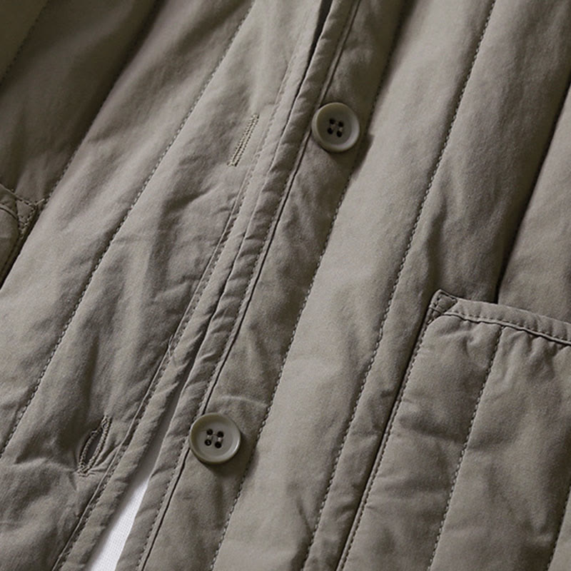 Chaqueta con capucha de algodón de manga larga para mujer, con diseño de Buddha Stones y acolchado de cordón, y bolsillo - image 14