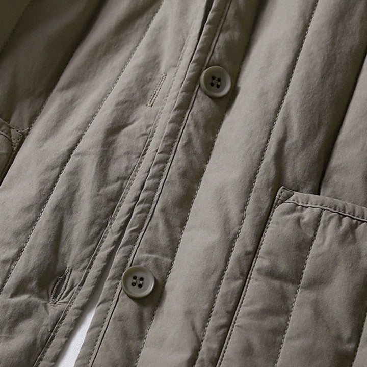 Chaqueta con capucha de algodón de manga larga para mujer, con diseño de Buddha Stones y acolchado de cordón, y bolsillo - image 14