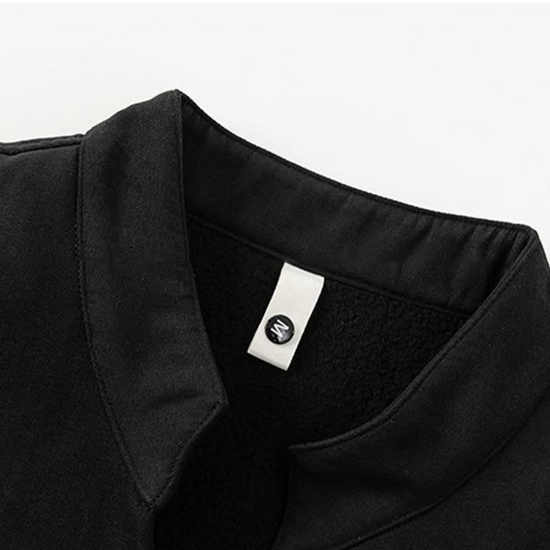 Chaqueta de manga larga de algodón para hombre con forro polar y lazo de mariposa bordado de invierno Buddha Stones - image 2