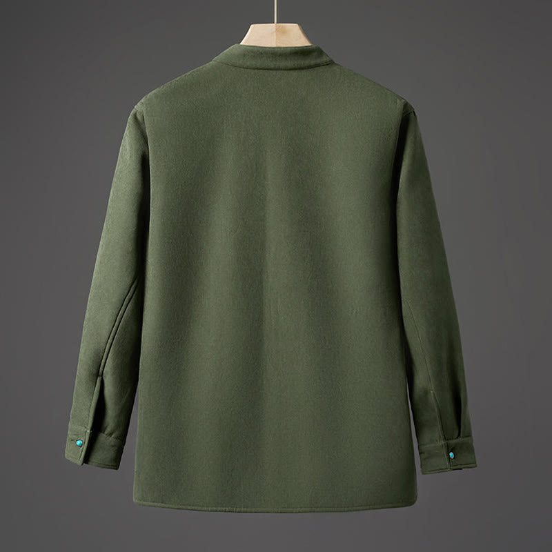 Chaqueta de manga larga de algodón para hombre con forro polar y lazo de mariposa bordado de invierno Buddha Stones - image 12