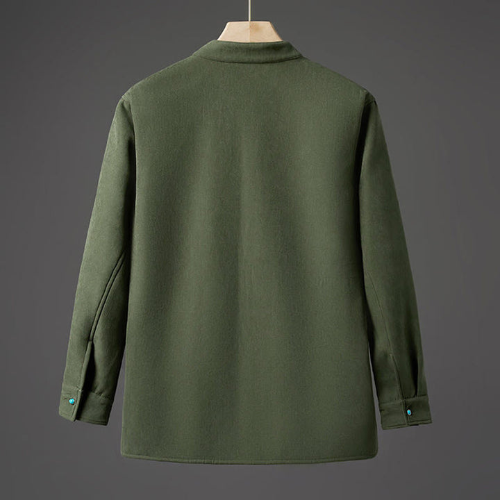 Chaqueta de manga larga de algodón para hombre con forro polar y lazo de mariposa bordado de invierno Buddha Stones - image 12