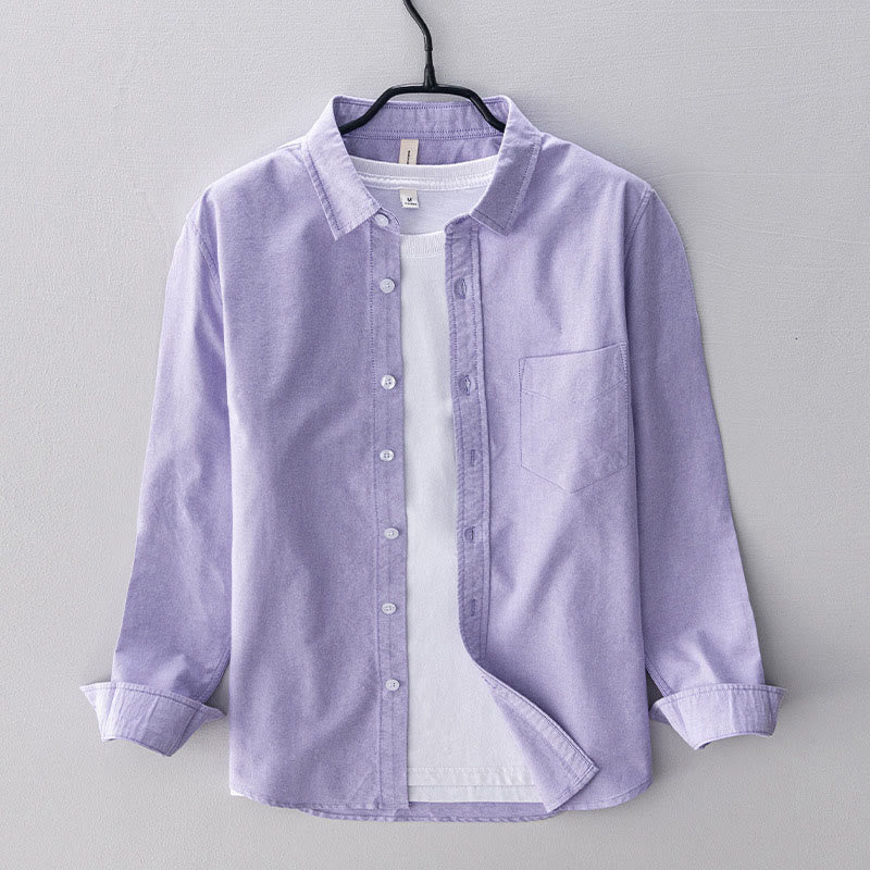 Camisa de algodón para hombre con diseño de botones y manga larga en color liso con Buddha Stones - Cardo - US/UK/AU40, UE50 (3XL) - image 7