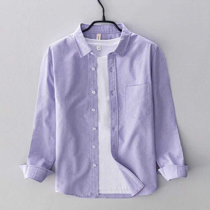 Camisa de algodón para hombre con diseño de botones y manga larga en color liso con Buddha Stones - Cardo - US/UK/AU40, UE50 (3XL) - image 7