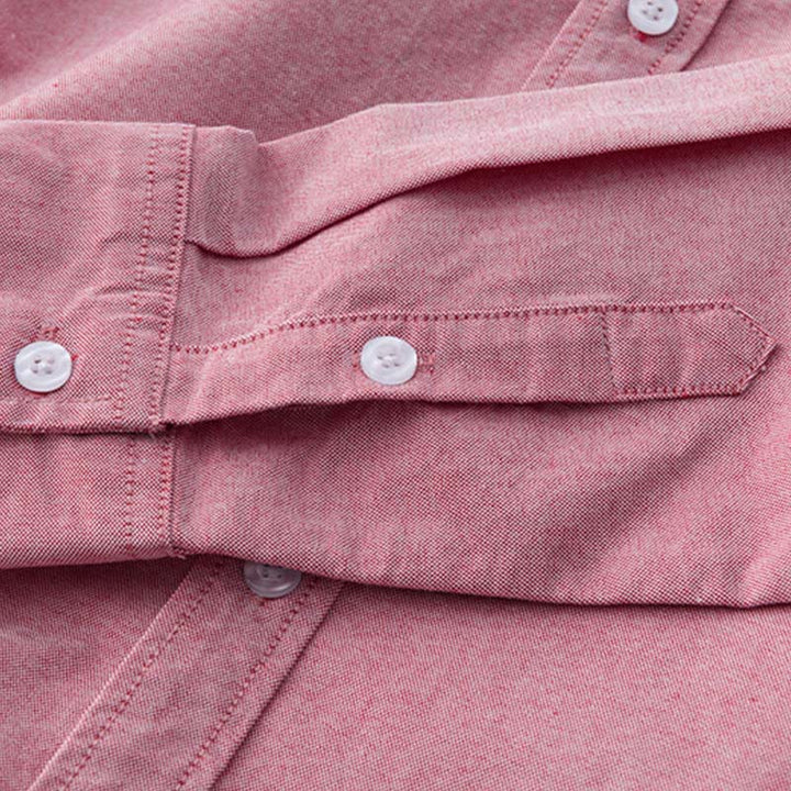 Camisa de algodón para hombre con diseño de botones y manga larga en color liso con Buddha Stones - image 23