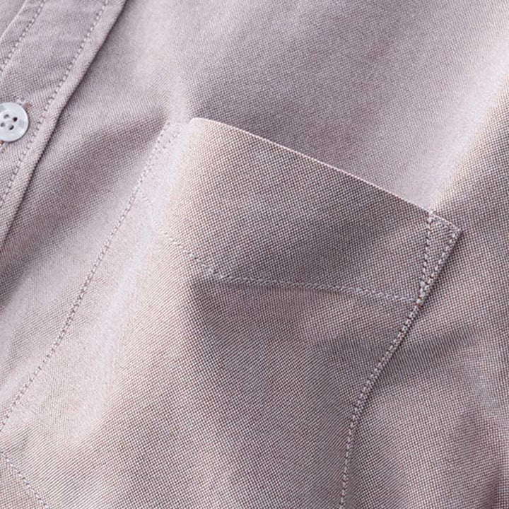 Camisa de algodón para hombre con diseño de botones y manga larga en color liso con Buddha Stones - image 17