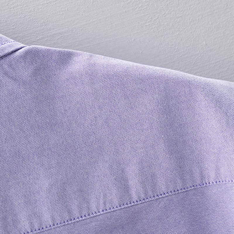 Camisa de algodón para hombre con diseño de botones y manga larga en color liso con Buddha Stones - image 9