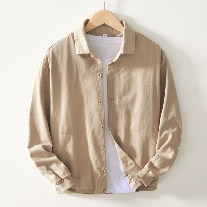 Camisa de algodón con botones y bolsillos para hombre, de manga larga, color liso, con estampado de Buddha Stones. - Sopa de mariscos - US/UK/AU42, EU52 (3XL) - image 0