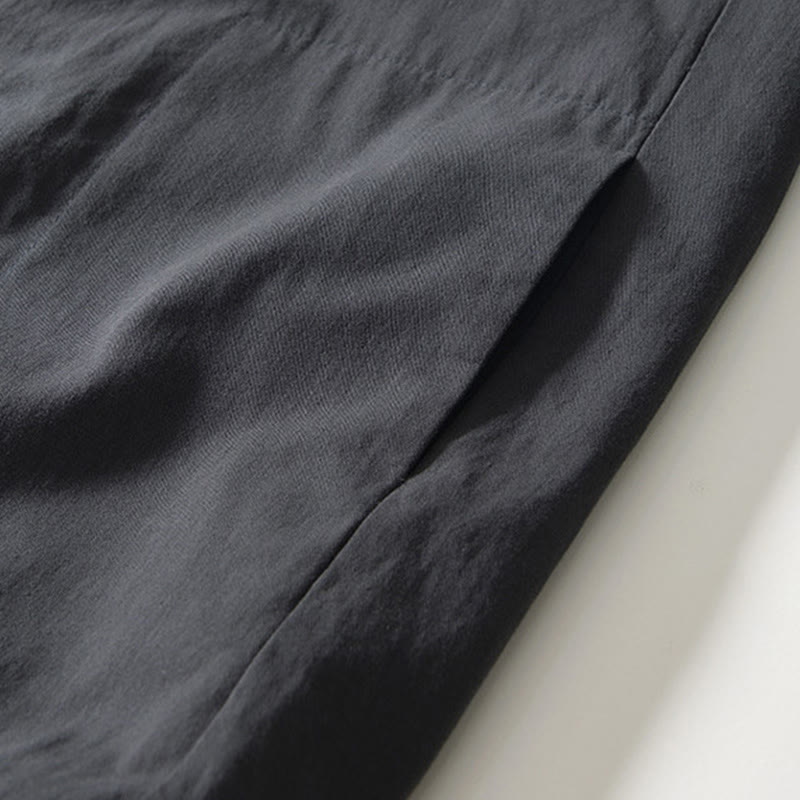 Camisa de algodón con botones y bolsillos para hombre, de manga larga, color liso, con estampado de Buddha Stones. - image 18