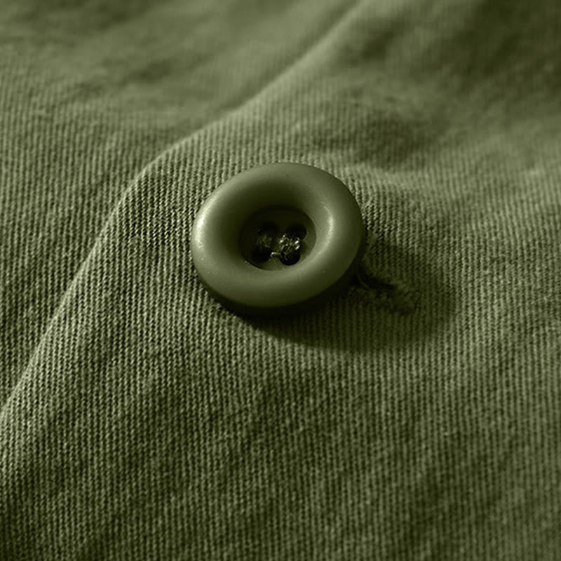 Camisa de algodón con botones y bolsillos para hombre, de manga larga, color liso, con estampado de Buddha Stones. - image 25