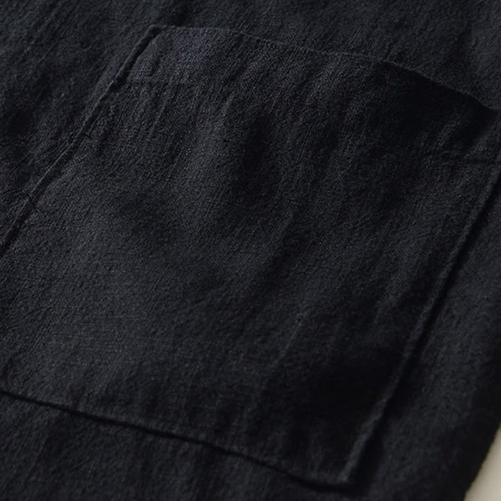 Camisa de algodón ramio para hombre con botones, manga larga y bolsillos, con estampado de Buddha Stones caídas. - image 6