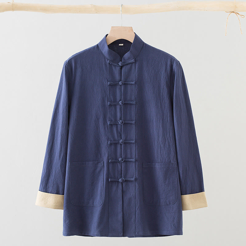 Camisa de algodón para hombre con diseño de rana y manga larga con Buddha Stones - image 1