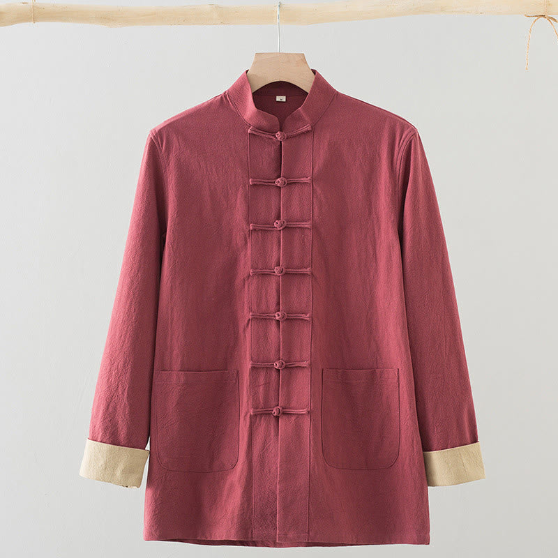 Camisa de algodón para hombre con diseño de rana y manga larga con Buddha Stones - Ladrillo refractario - US/UK/AU44, EU54 (4XL) - image 13