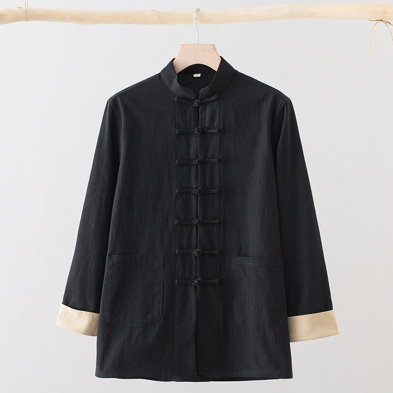 Camisa de algodón para hombre con diseño de rana y manga larga con Buddha Stones - Negro - US/UK/AU44, EU54 (4XL) - image 9