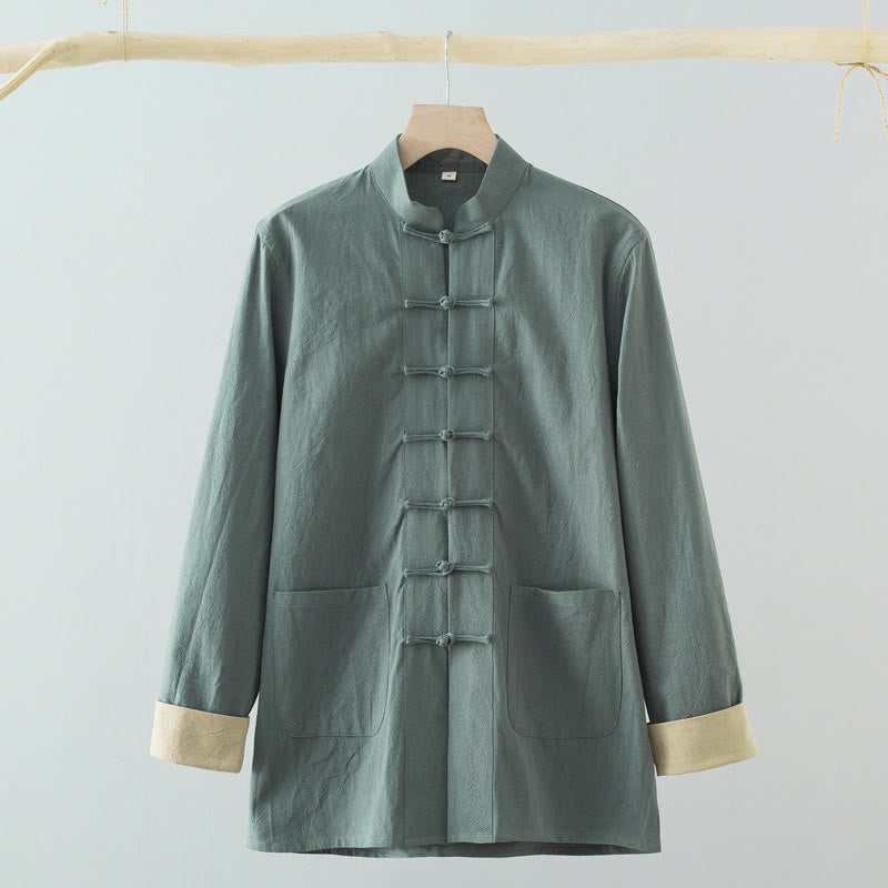 Camisa de algodón para hombre con diseño de rana y manga larga con Buddha Stones - Cadete Azul - US/UK/AU44, EU54 (4XL) - image 2