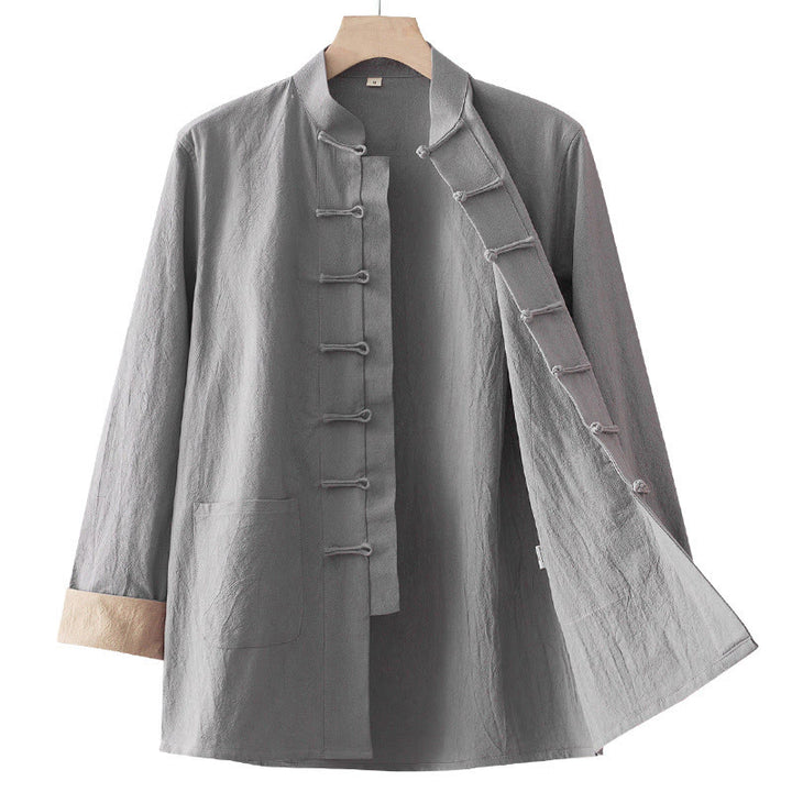 Camisa de algodón para hombre con diseño de rana y manga larga con Buddha Stones - image 12