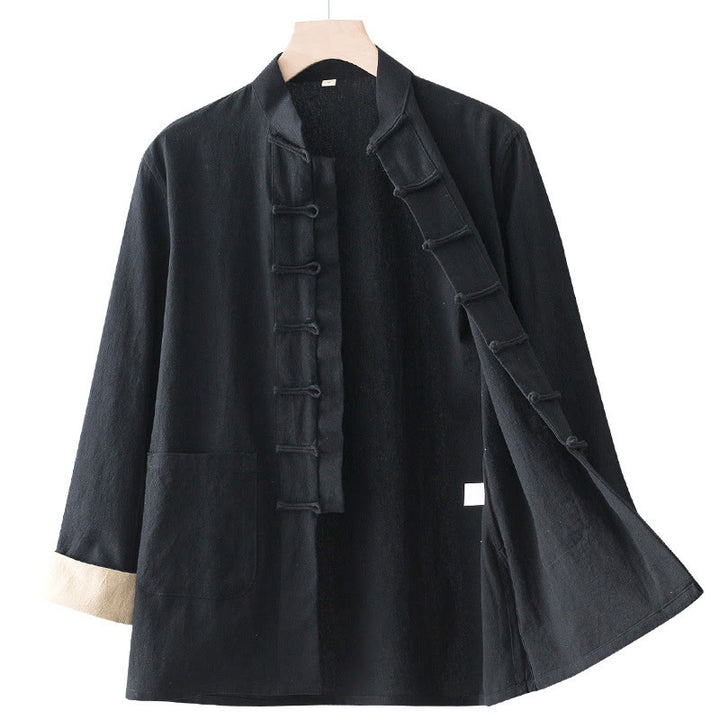 Camisa de algodón para hombre con diseño de rana y manga larga con Buddha Stones - image 10