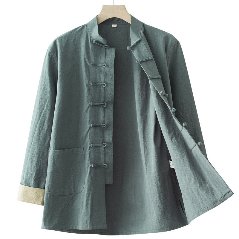 Camisa de algodón para hombre con diseño de rana y manga larga con Buddha Stones - image 3