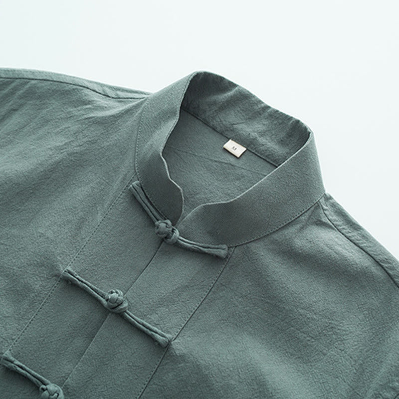 Camisa de algodón para hombre con diseño de rana y manga larga con Buddha Stones - image 4