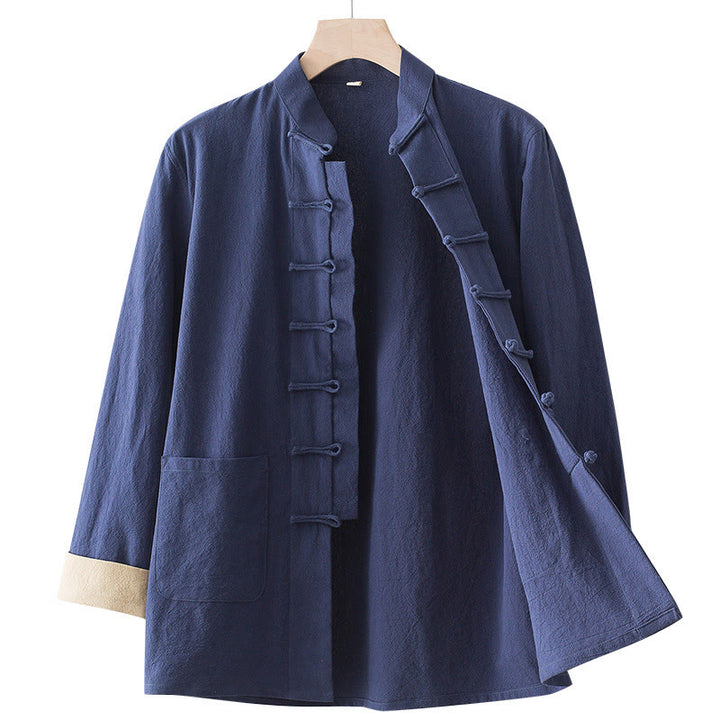 Camisa de algodón para hombre con diseño de rana y manga larga con Buddha Stones - image 16