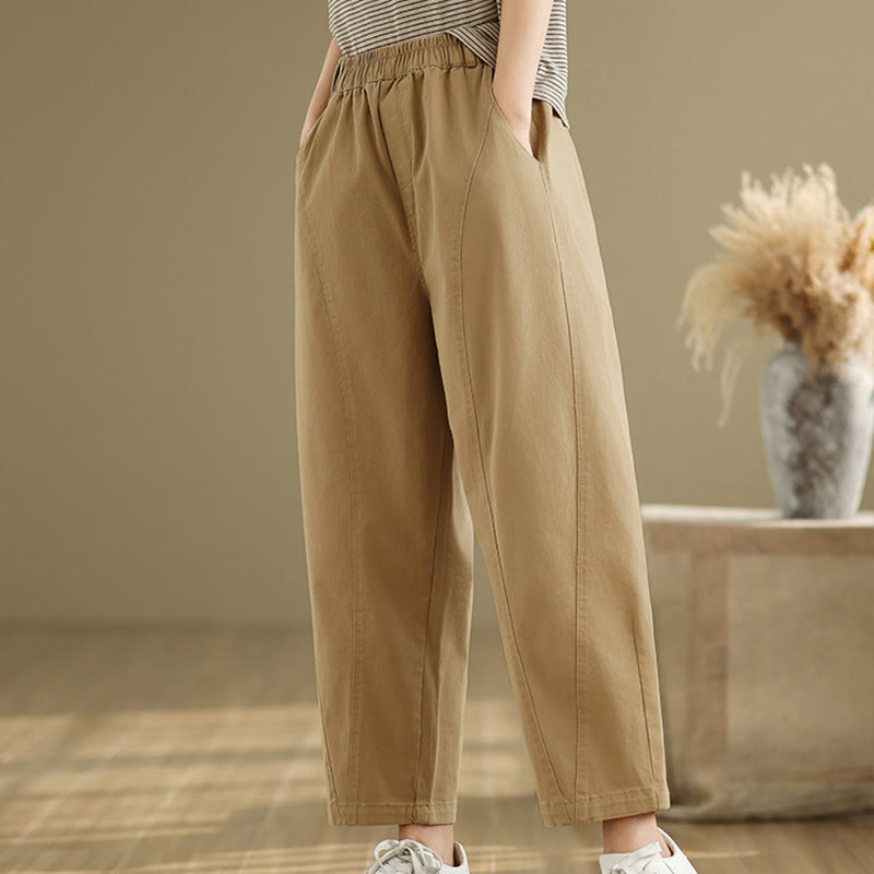 Pantalones harén de poliéster con cintura elástica para mujer, informales, con bolsillos y estampados de Buddha Stones - image 4