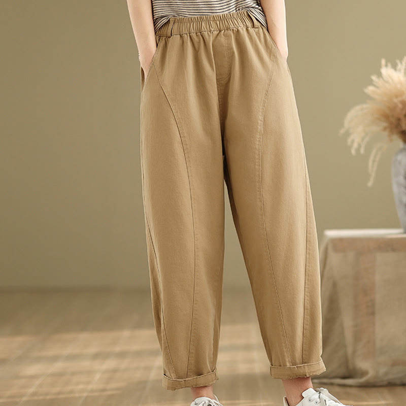 Pantalones harén de poliéster con cintura elástica para mujer, informales, con bolsillos y estampados de Buddha Stones - image 3