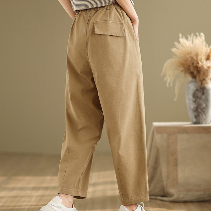 Pantalones harén de poliéster con cintura elástica para mujer, informales, con bolsillos y estampados de Buddha Stones - image 5