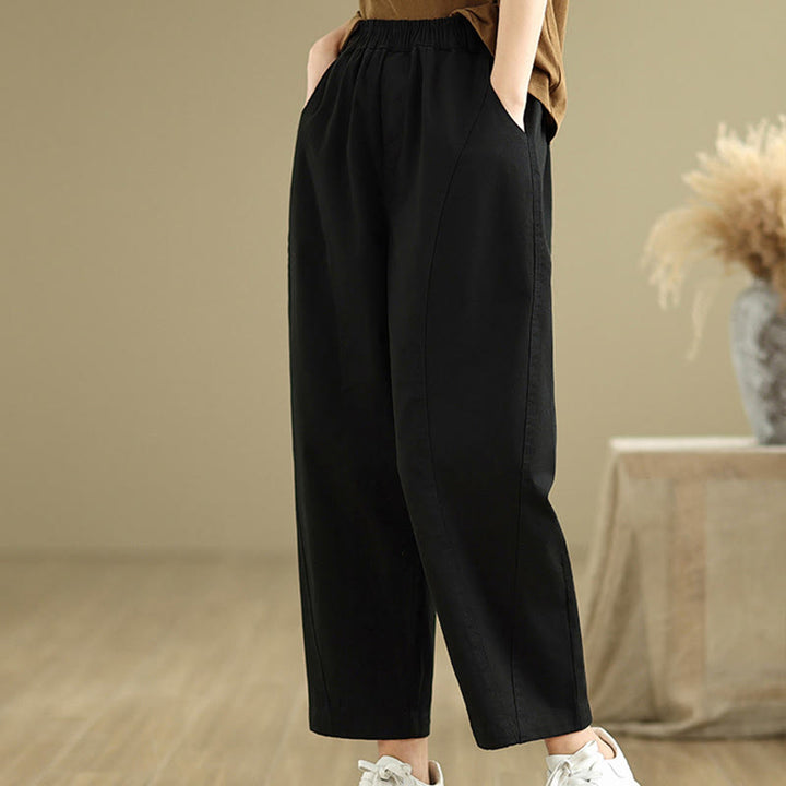 Pantalones harén de poliéster con cintura elástica para mujer, informales, con bolsillos y estampados de Buddha Stones - image 11