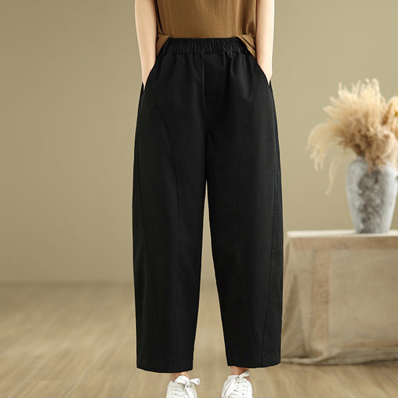 Pantalones harén de poliéster con cintura elástica para mujer, informales, con bolsillos y estampados de Buddha Stones - image 10