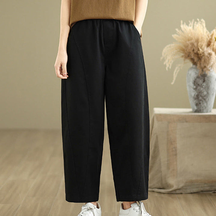 Pantalones harén de poliéster con cintura elástica para mujer, informales, con bolsillos y estampados de Buddha Stones - image 14
