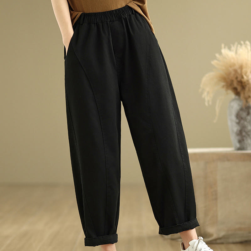 Pantalones harén de poliéster con cintura elástica para mujer, informales, con bolsillos y estampados de Buddha Stones - image 13