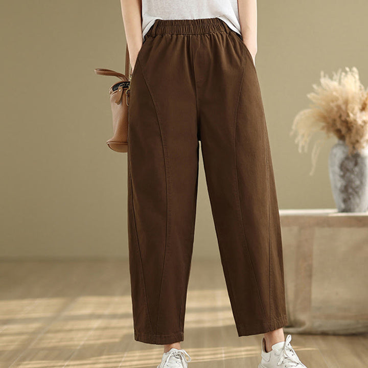 Pantalones harén de poliéster con cintura elástica para mujer, informales, con bolsillos y estampados de Buddha Stones - image 18