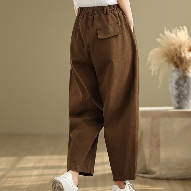 Pantalones harén de poliéster con cintura elástica para mujer, informales, con bolsillos y estampados de Buddha Stones - image 20