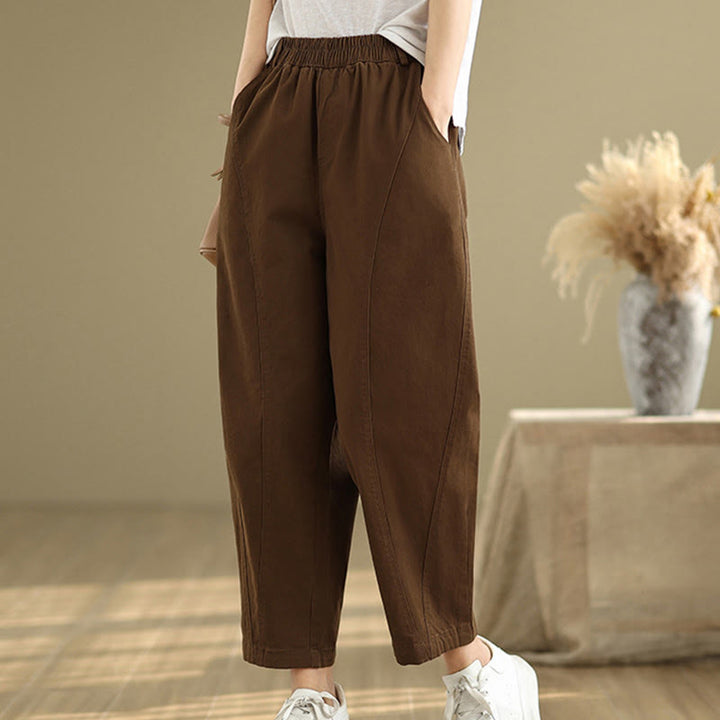Pantalones harén de poliéster con cintura elástica para mujer, informales, con bolsillos y estampados de Buddha Stones - image 19