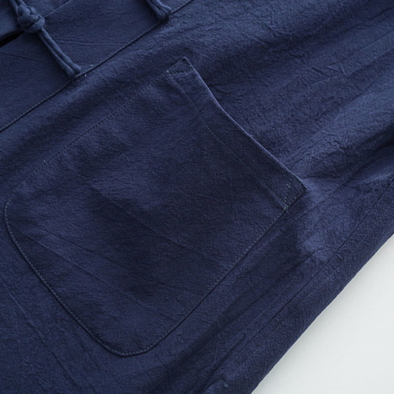 Conjunto de 2 Buddha Stones de traje Tang para hombre, camisa de manga larga de algodón y lino con botones de rana y pantalones con bolsillos. - image 9