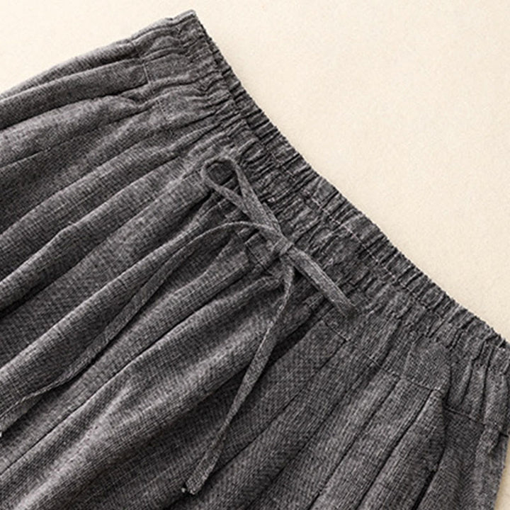 Pantalones anchos de poliéster con bolsillos para mujer, con textura informal de Buddha Stones - image 3